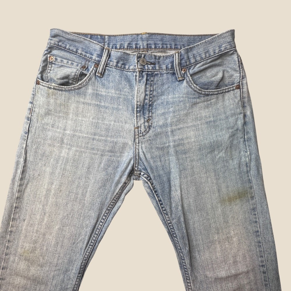 Levi's 527 Jeans Men 32x30 (32x28) Slim Bootcut Light Wash Blue Distressed Denim